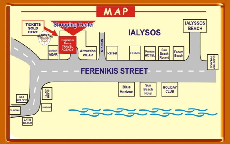 Карта Ялисоса | Captains Tours